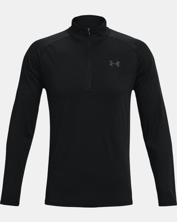 Men's UA Tech™ ½ Zip Long Sleeve in Black image number 7